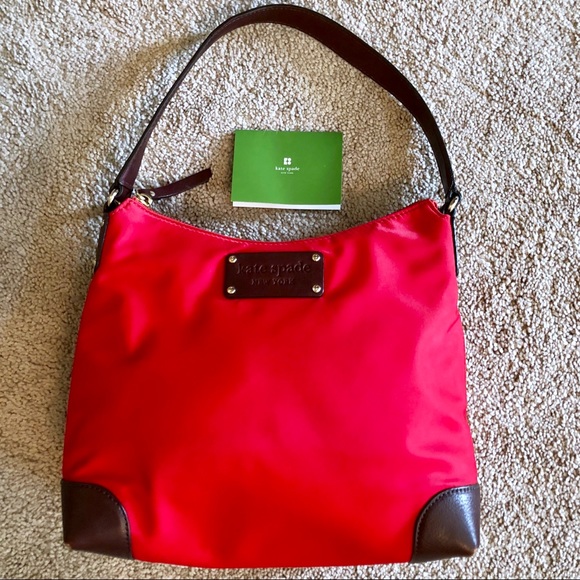kate spade Handbags - Kate Spade Red Nylon and Leather Purse